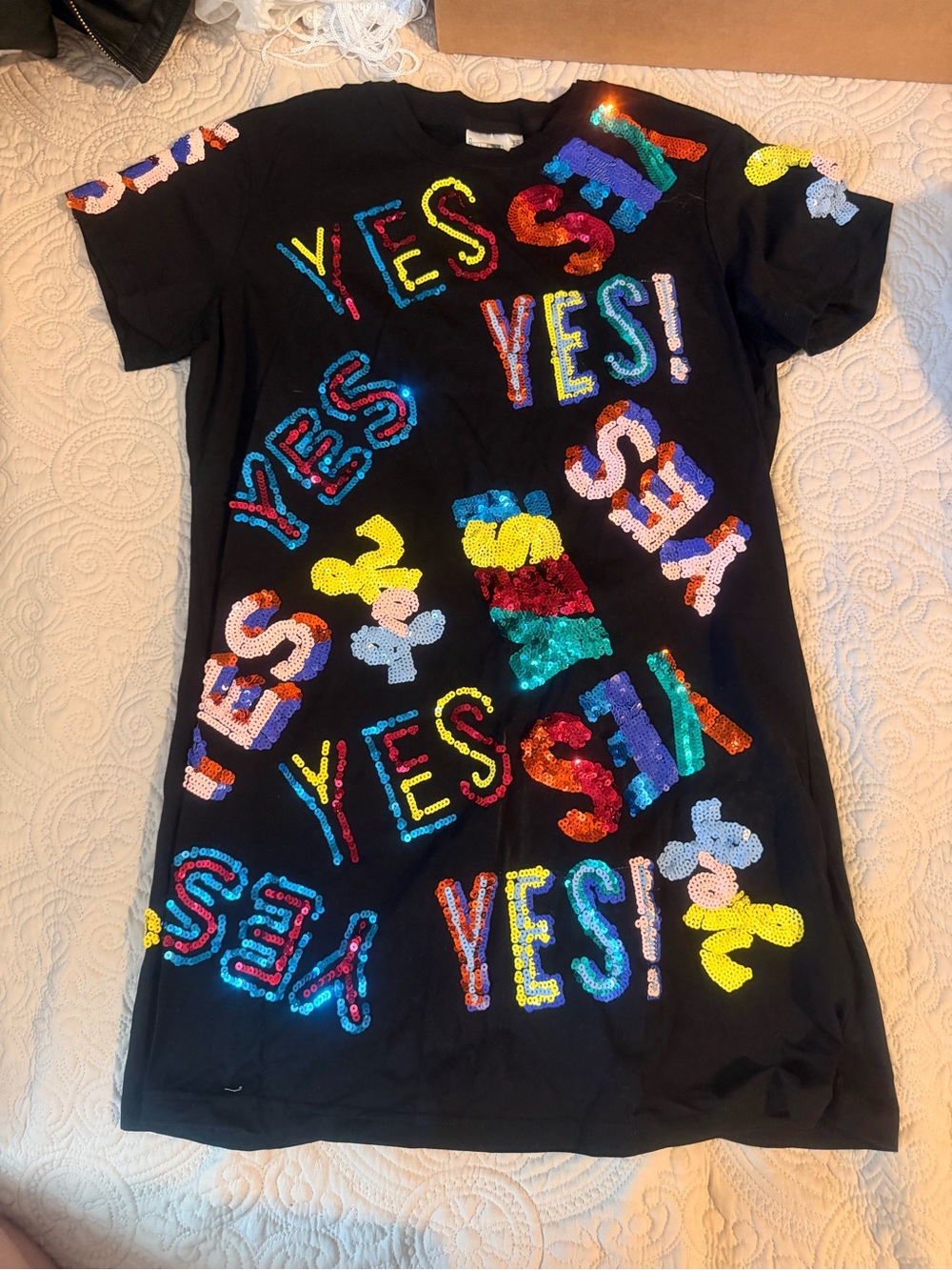 Sequin "YES" Queen of Sparkles Dress